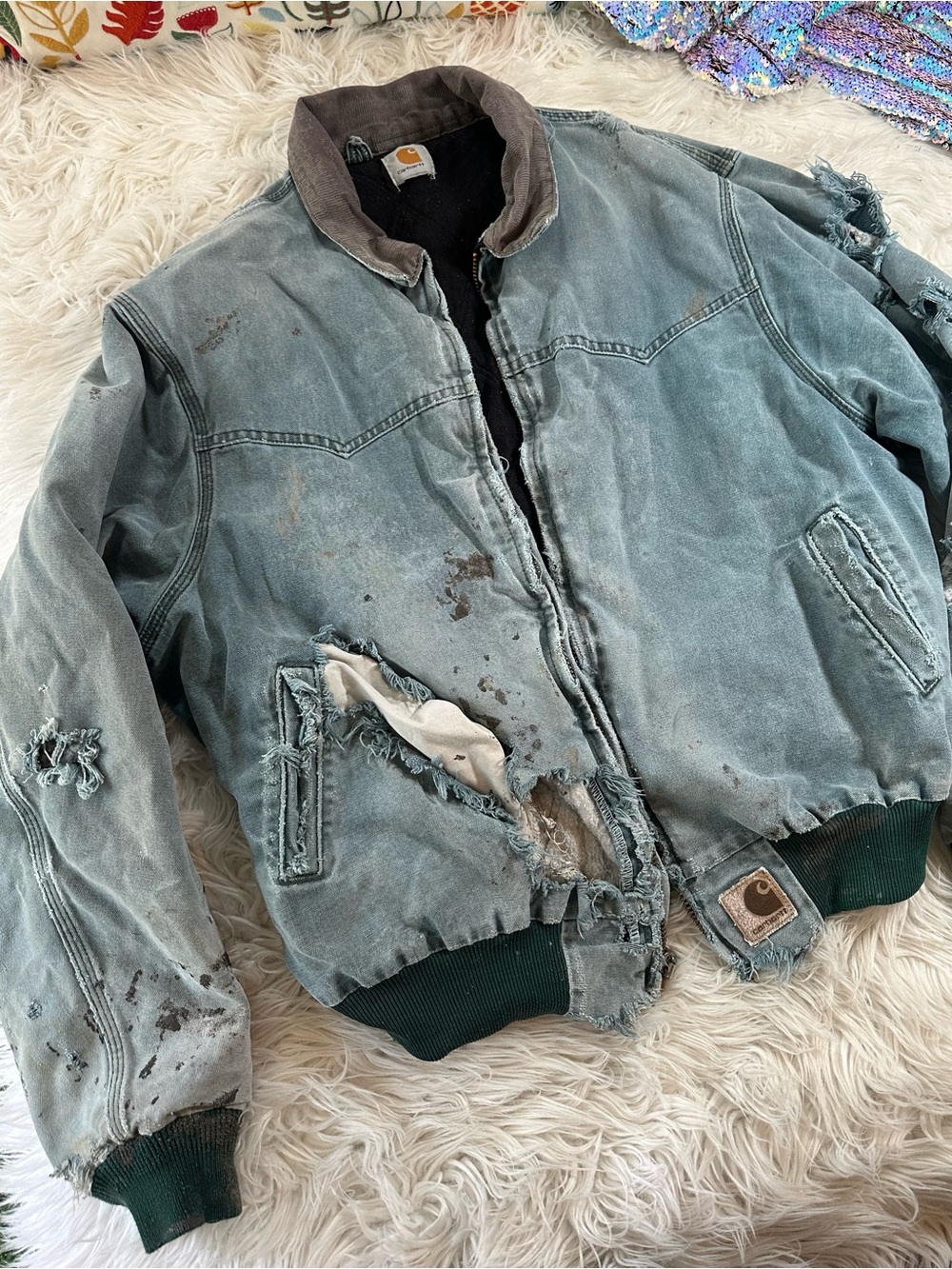 Carhartt • Men’s Vintage Heavily Distressed Sante Fe Work Jacket - Picture 17 of 17